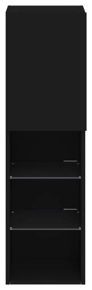 fekete TV-szekrény LED-lámpákkal 30,5 x 30 x 102 cm