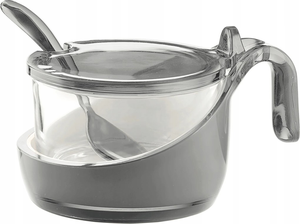 Guzzini Két Hangú Sajttartó Cukortartó kanállal Szürke