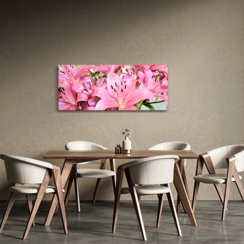 Kép - Rózsaszín liliomok (120x50 cm)
