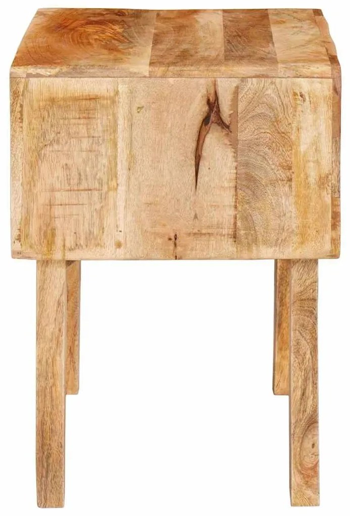 Végasztalok fiókkal ajtóval Barna 40 x 32 x 46 cm tömör mangófa