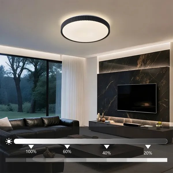 Brilagi - LED dimmelhető mennyezeti lámpa CORVO LED/72W/230V 3000-6000K fekete átm. 50 cm+távirányító