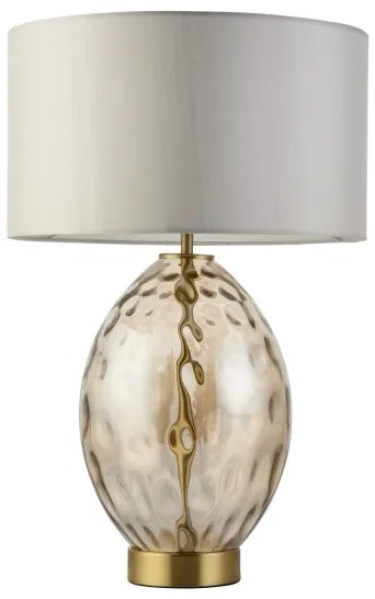 Endon 101150 - Fényerőszabályozható asztali lámpa ERIN 1xE27/10W/230V fehér/füstszínű bézs