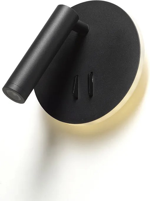 RENDL THALIA nástěnná černá satinovaný akryl 230V LED 6+3W 3000K