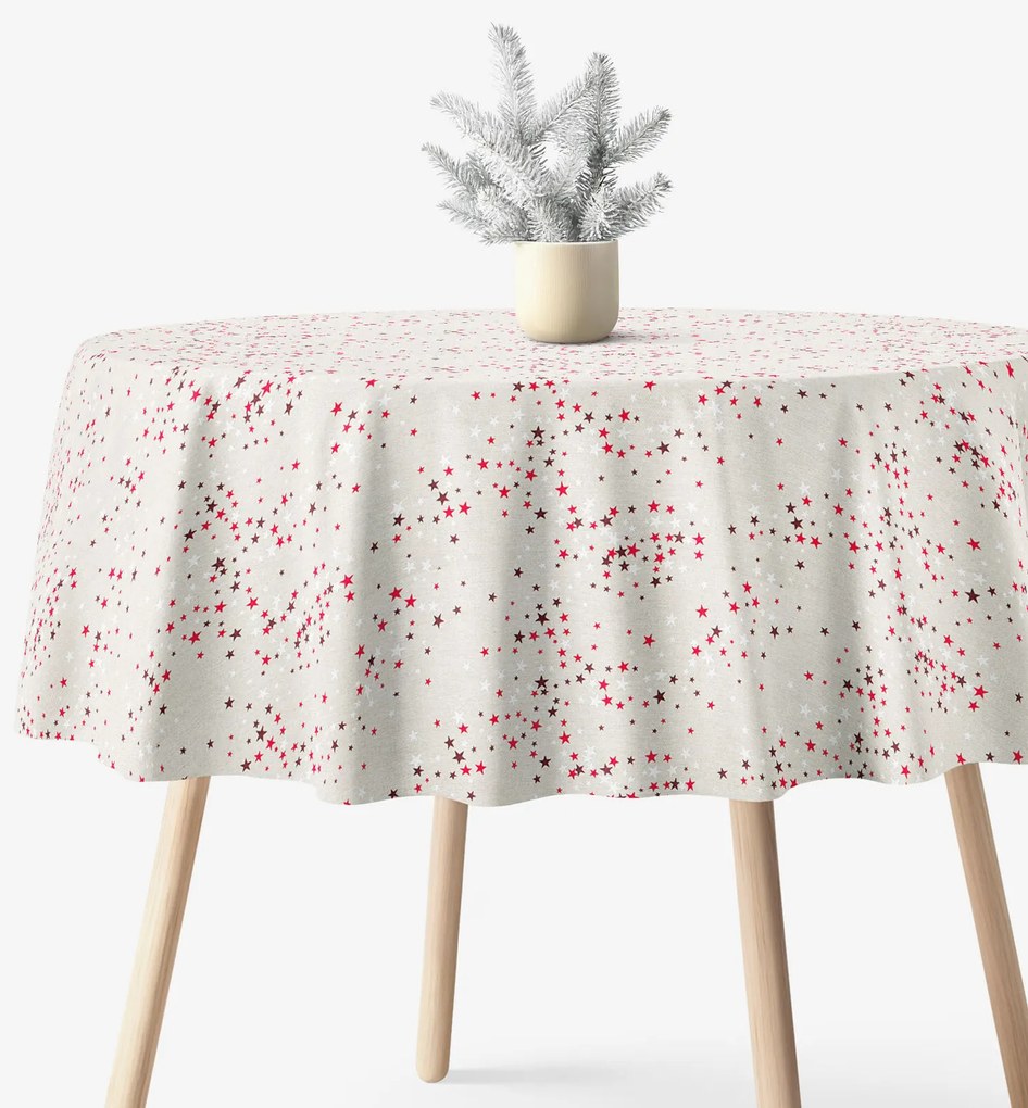 Goldea kör alakú terítő valencia - csillagok natúr alapon Ø 240 cm