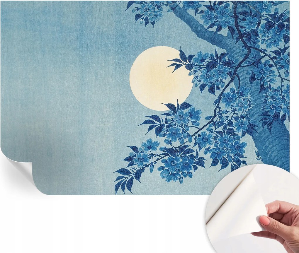 Öntapadós tapéta Fali furnér 3D hatás Virágos hold 104x70 cm