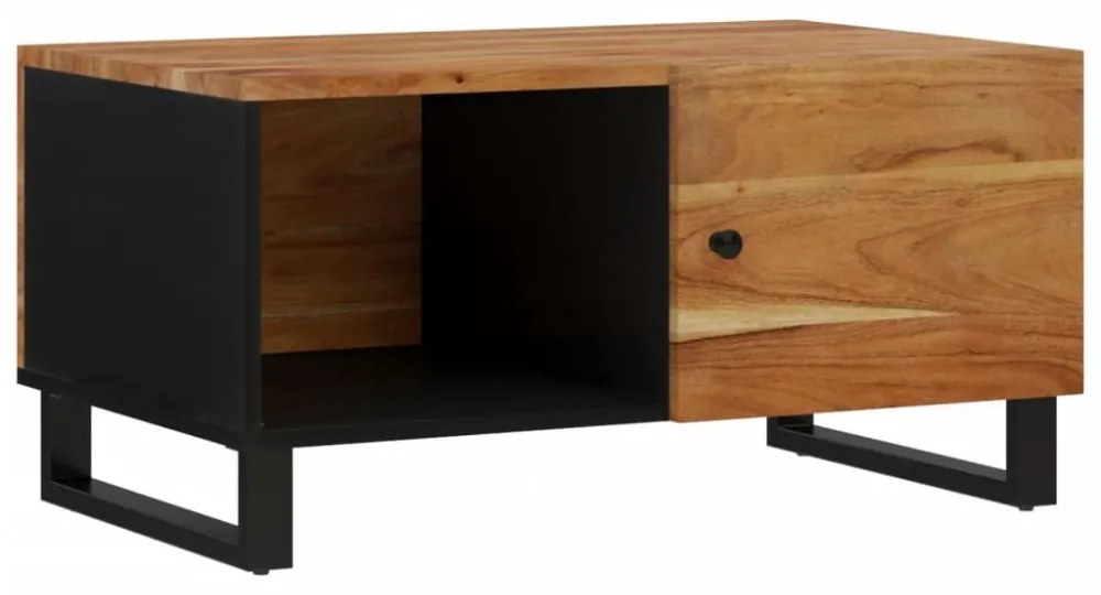 tömör akácfa és szerelt fa dohányzóasztal 80 x 50 x 40 cm