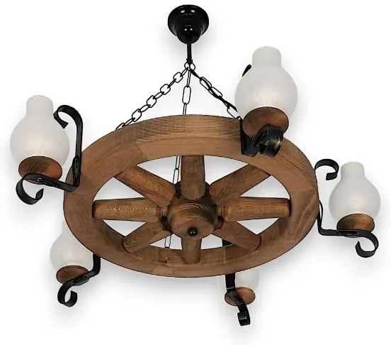 Brilagi - Láncos csillár ROATA 5xE14/40W/230V Ø 70 cm bükk