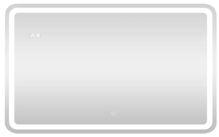 Viva AURA fürdőszoba tükör - érintőkapcsolós - páramenetesítős - órával - LED - FEKVŐ - 100 x 70 cm