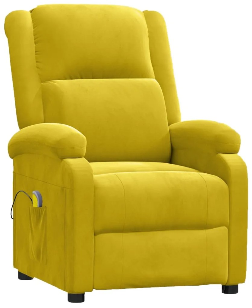 sárga bársony dönthető masszázsfotel