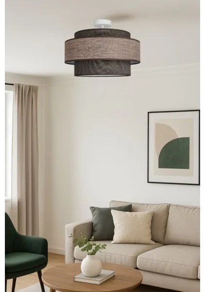 Felületre szerelhető csillár  GRACE 1xE27/60W/230V átm. 40 cm barna/bézs