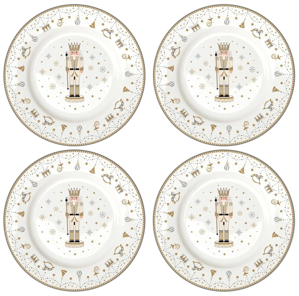 Diótörő karácsonyi porcelán desszertes tányér 4 db Royal Nutcracker