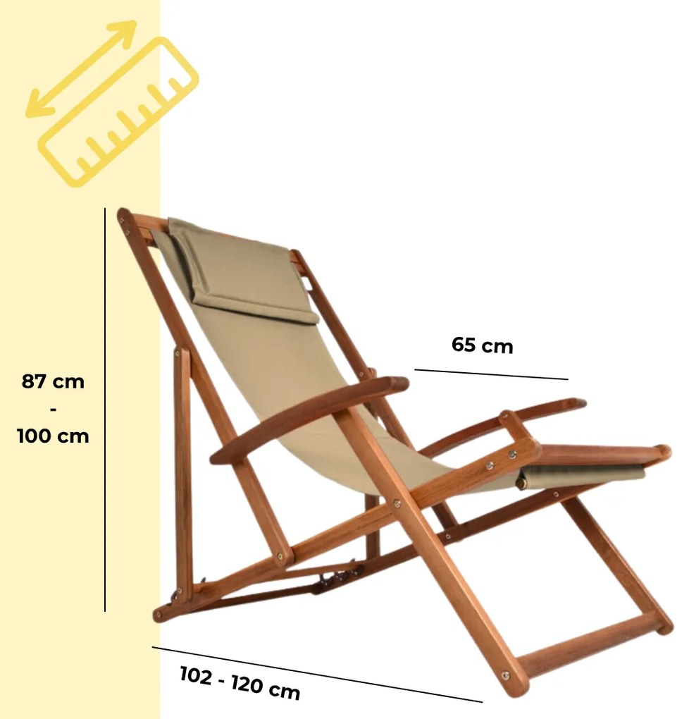 SIENA kerti nyugágy, 65x87x102cm, bézs Jurhan