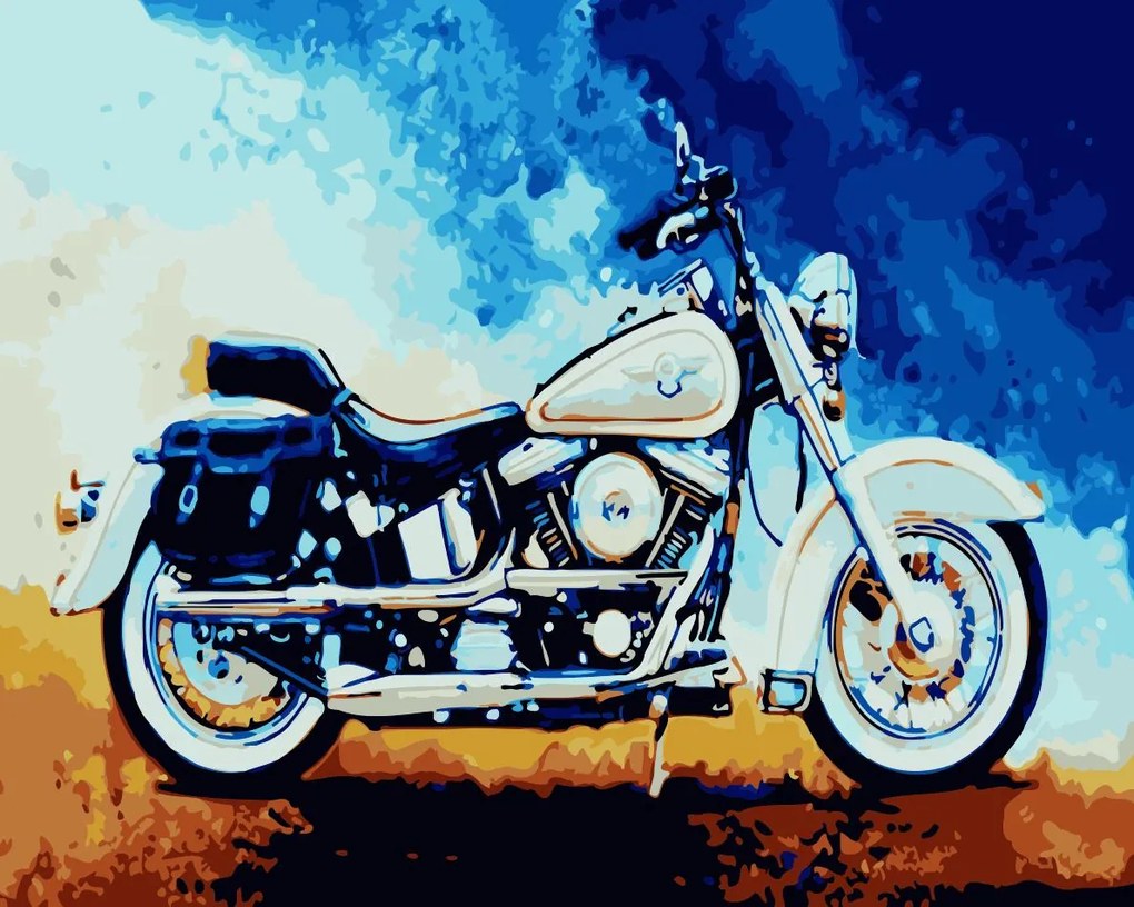 Festés számok szerint kép kerettel "Motorbicikli" 40x50 cm