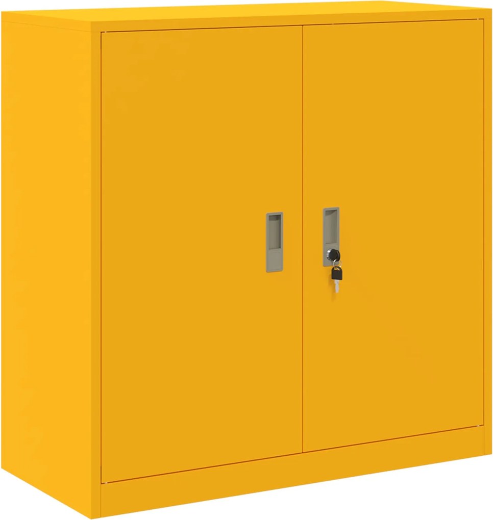 vidaXL Tárolószekrény Mustár sárga 90 x 40 x 90 cm Acél