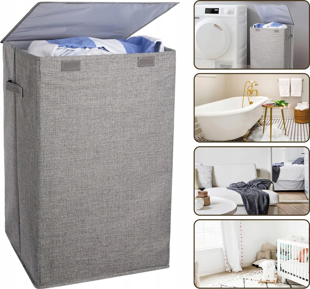 Összecsukható Szennyestartó Fedéllel A Hálószobába 40×40×64cm