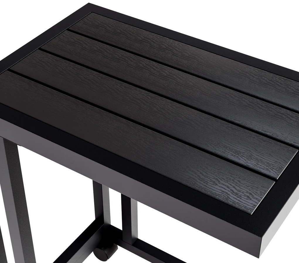 Casaria® Oldalasztal WPC - fekete