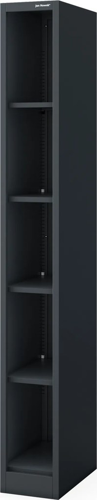 Keskeny fém irattároló polc dokumentumokhoz antracit: TIM 250 x 1950 x 450 mm