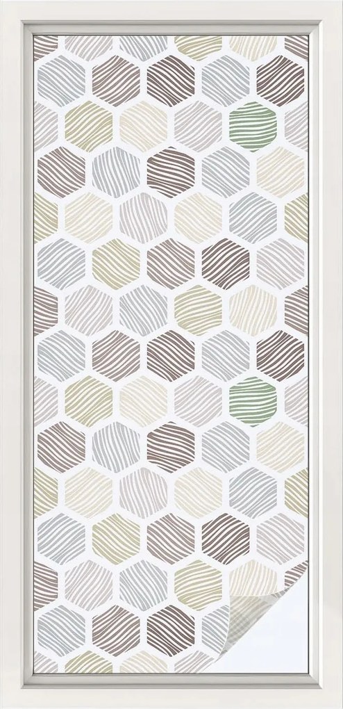 Öntapadós szélvédő furnér Adatvédelem Geometrikus hullámok 50x116