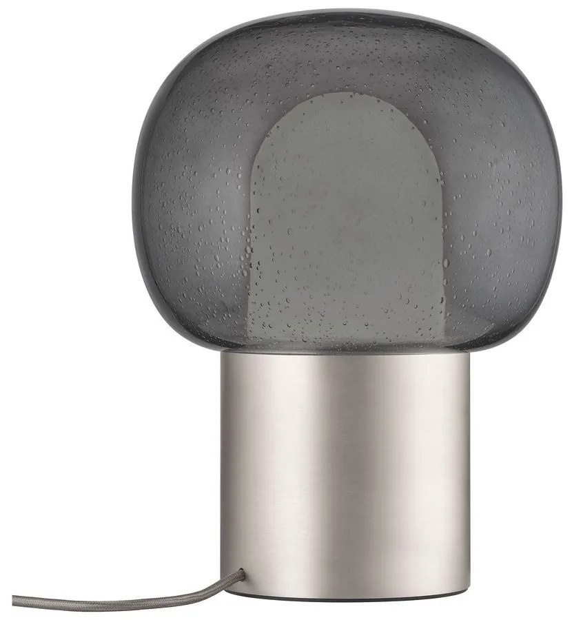 Ezüstszínű alumínium LED asztali lámpa üveg búrával (magasság 32 cm) Iris – Blomus