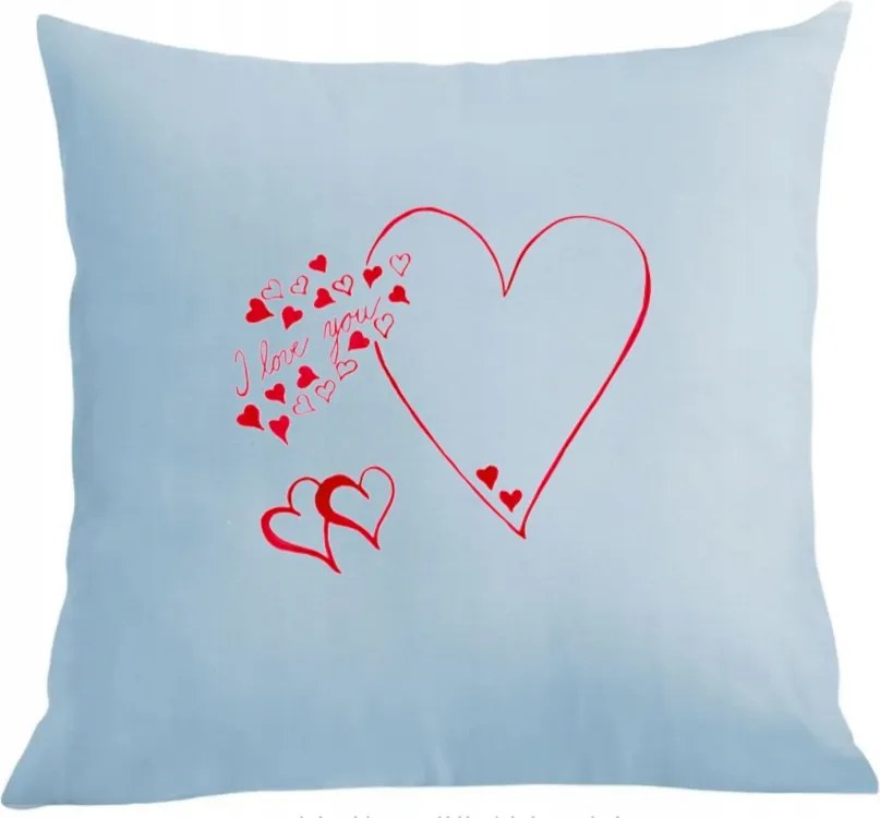 Párna párnahuzat Valentin Nap Szívek I love You