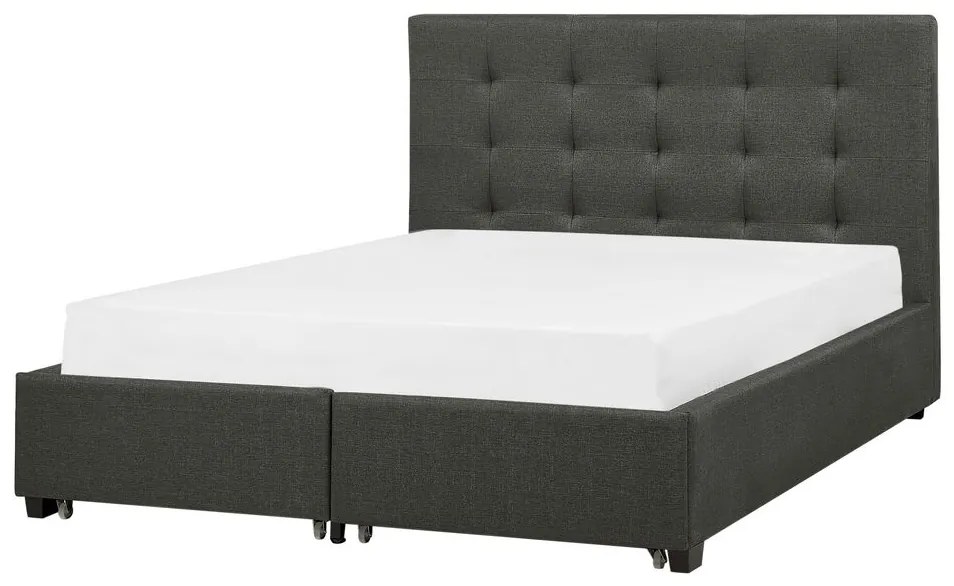 Franciaágy 140 cm ROLLA (ágyráccsal és tárolóhellyel) (sötétszürke). 1007486