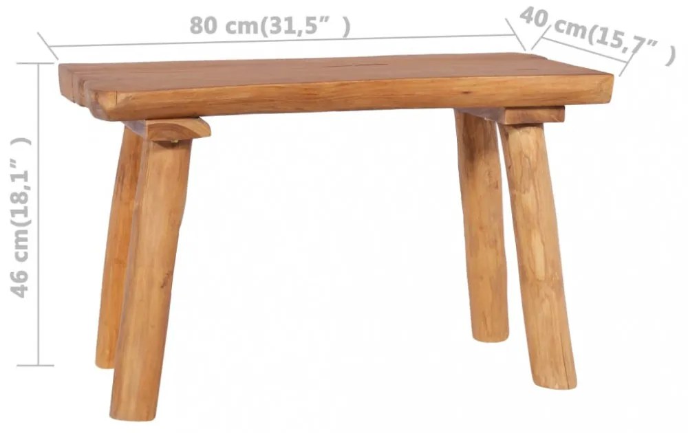 tömör tíkfa kerti pad 80 cm