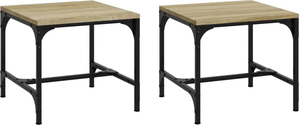 vidaXL 2 db sonoma tölgy színű szerelt fa kisasztal 40x40x35 cm