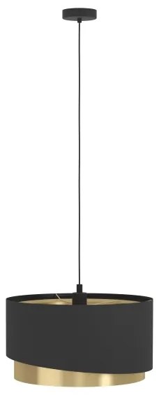 Eglo 39925 - Csillár zsinóron MANDERLINE 1xE27/40W/230V fekete/arany