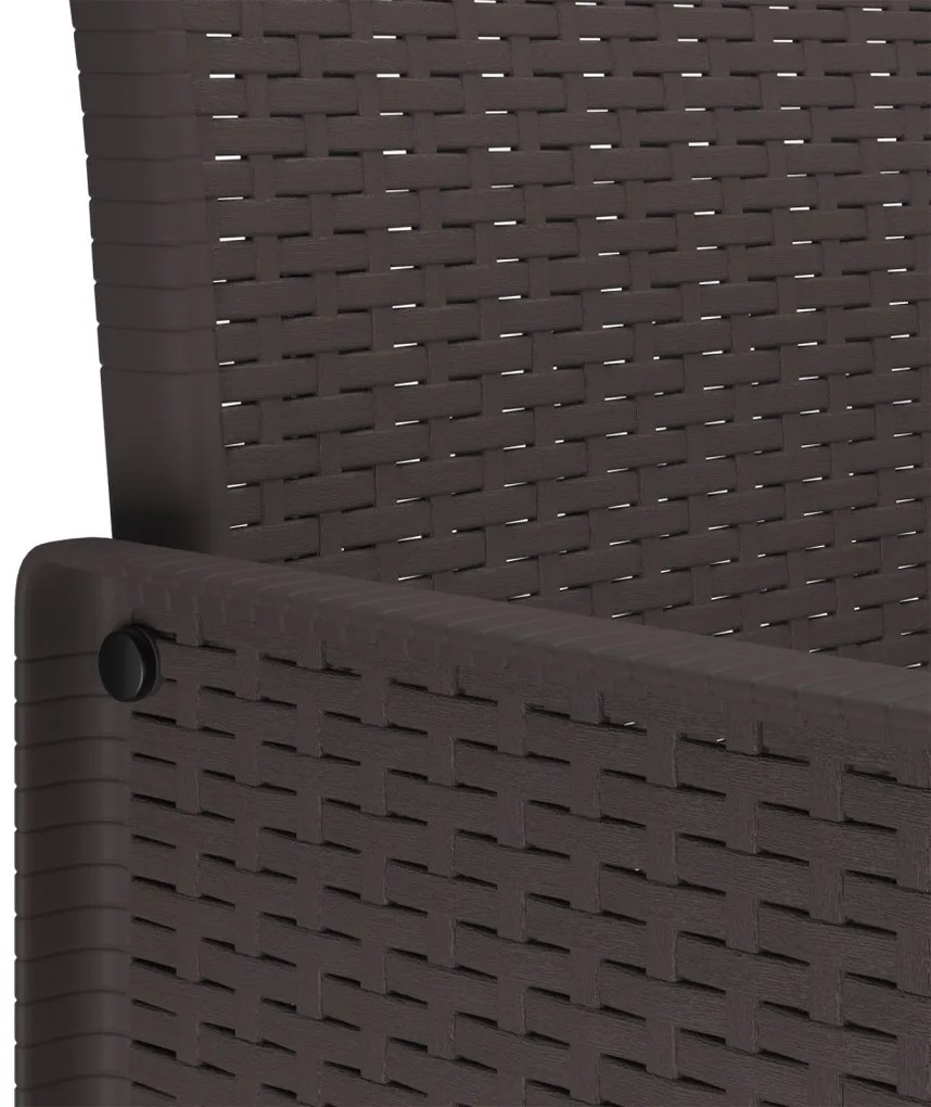 9 darabos kerti étkezőszett párnákkal Barna poly rattan