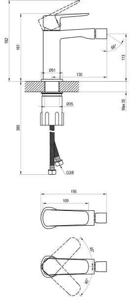 Ravak X070475 - Bidé csaptelep LIFE fényes króm
