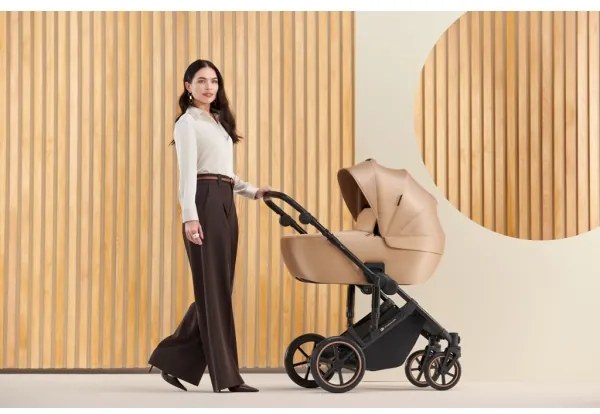 KINDERKRAFT SELECT - Kombinált babakocsi 3in1 PRIME 2 Premium Sandrose bézs
