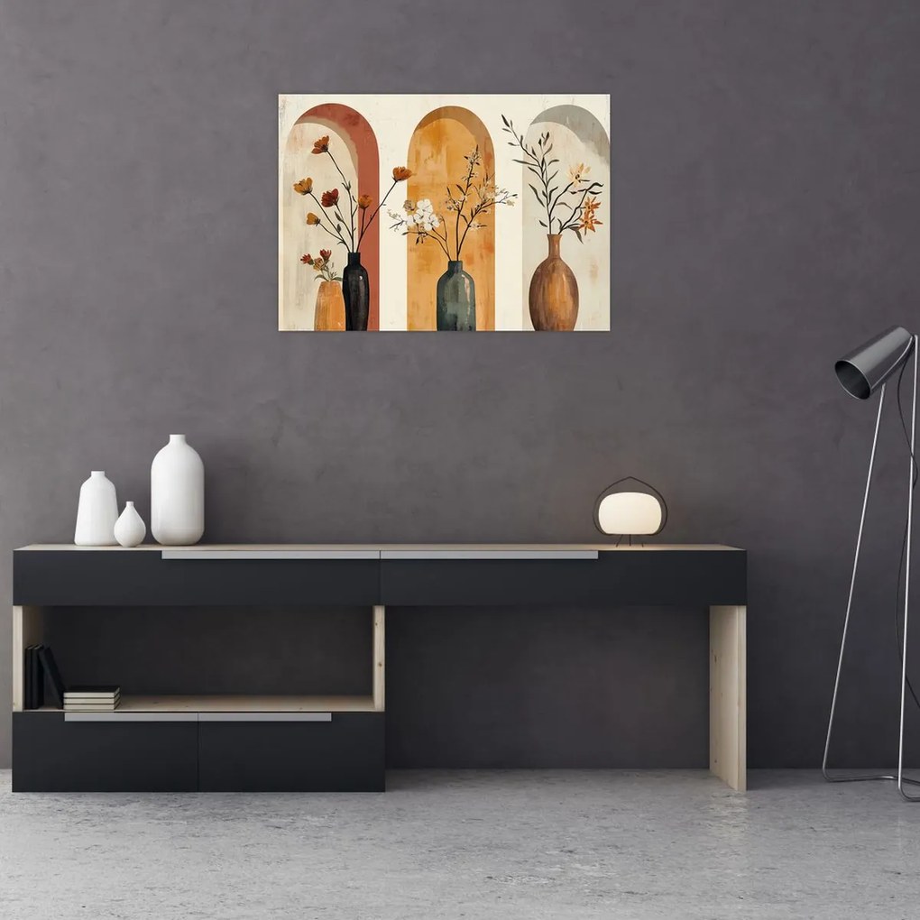 Kép - Vázák boltívekben (70x50 cm)