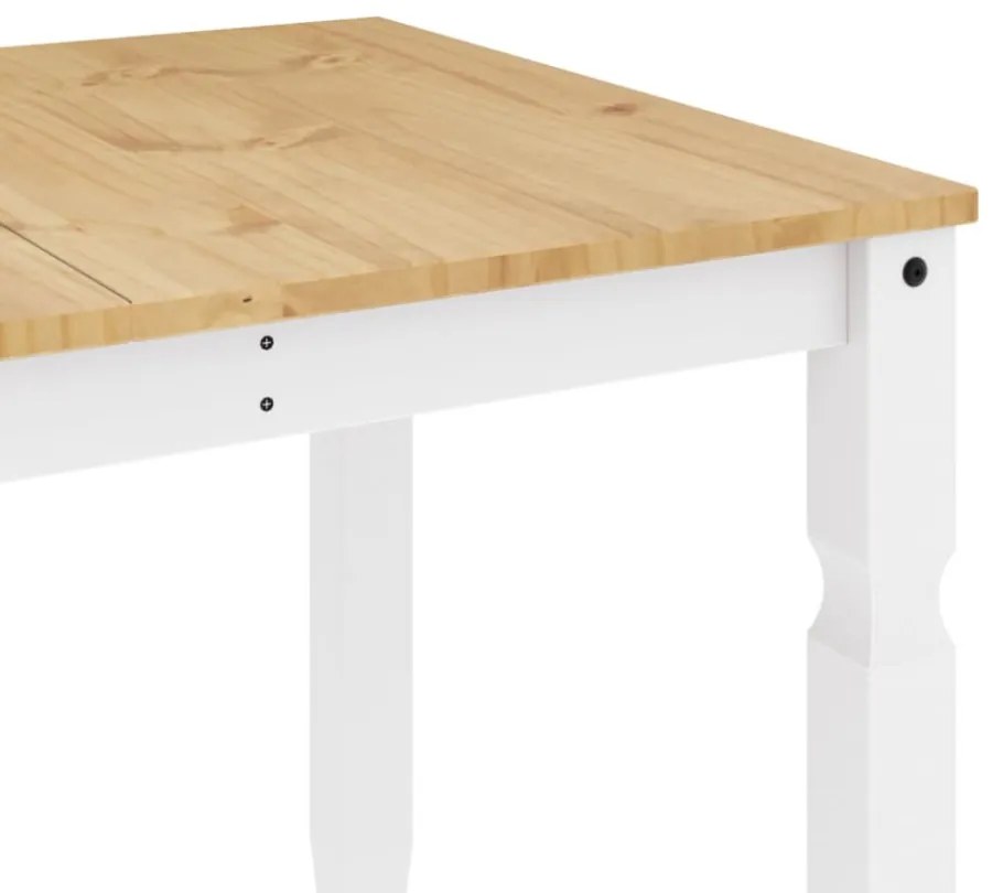 Corona fehér tömör fenyőfa ebédlőasztal 160 x 80 x 75 cm