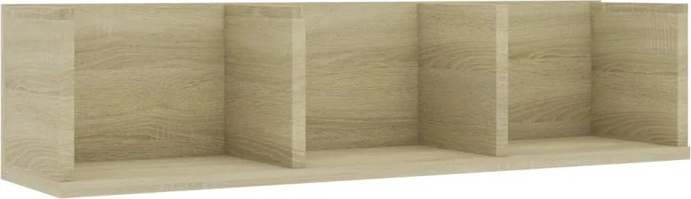 vidaXL sonoma tölgy szerelt fa CD-tartó fali polc 75x18x18 cm