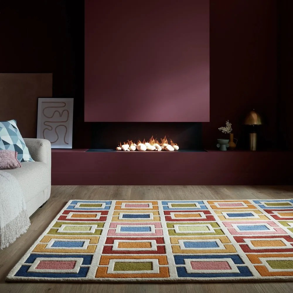 Kézi szövésű gyapjú szőnyeg 120x170 cm Retro Blocks – Flair Rugs