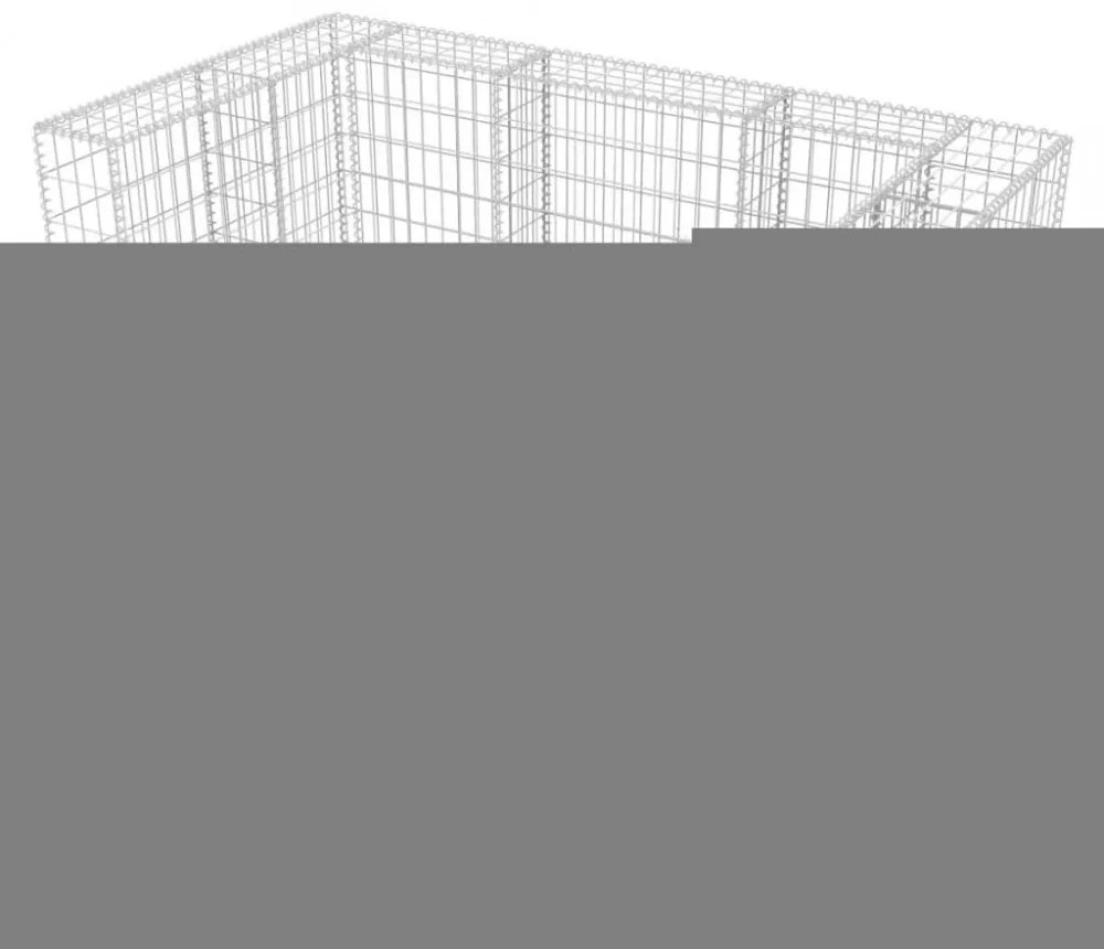 acél gabion 2 db gurulós kukához 180 x 100 x 120 cm