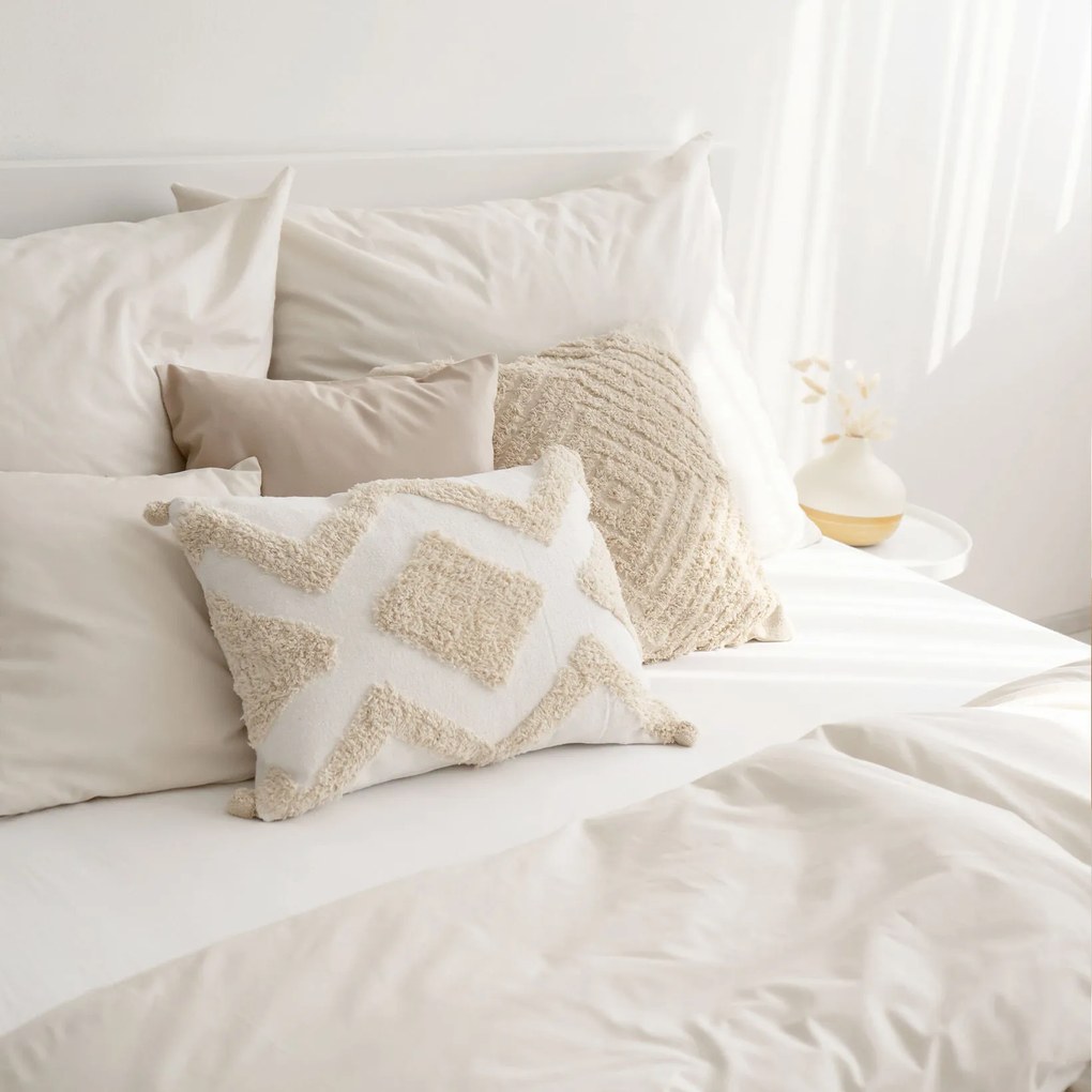 Goldea pamut ágyneműhuzat garnitúra - elefántcsont 140 x 220 és 70 x 90 cm