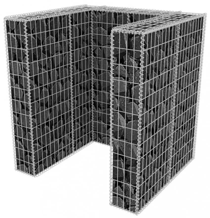 acél gabion 1 db gurulós kukához 110 x 100 x 120 cm