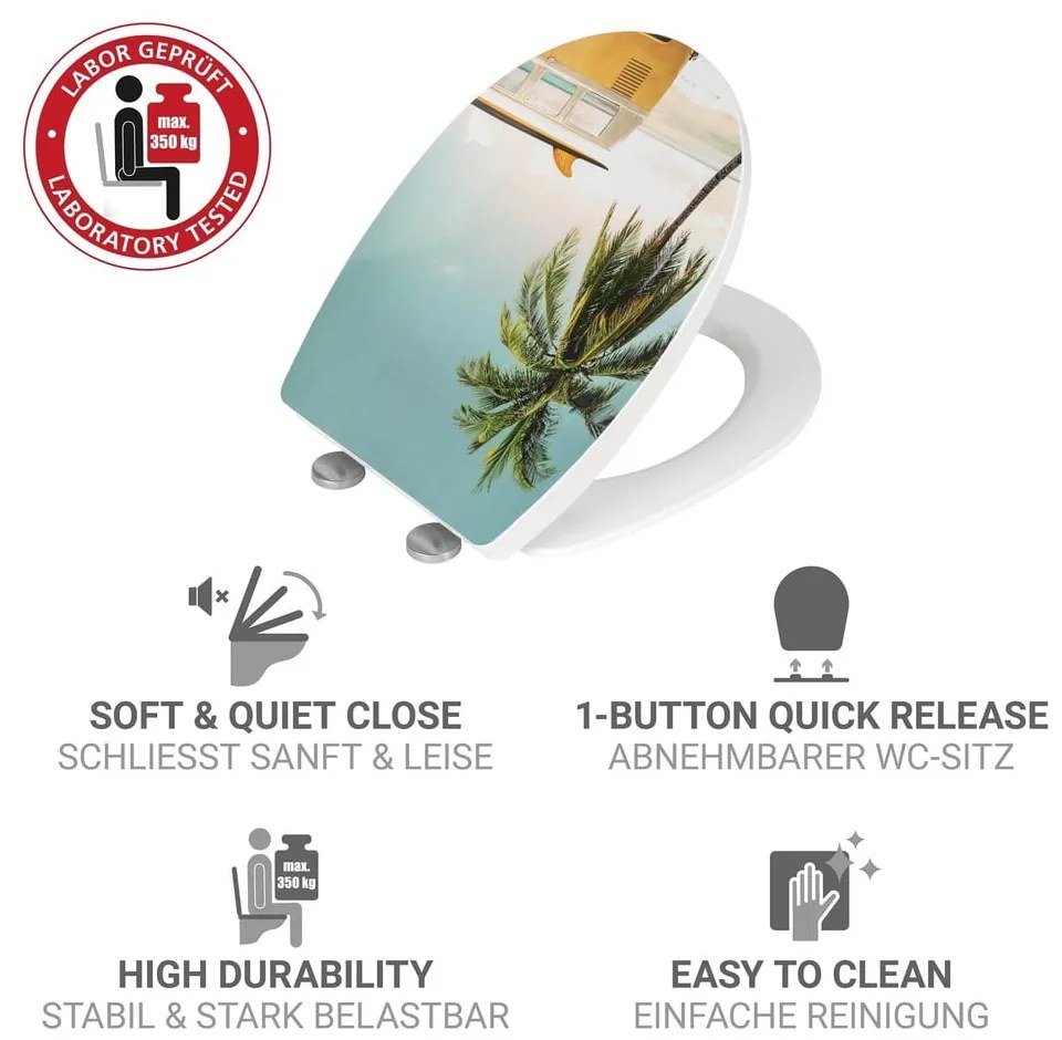 WC-ülőke automatikus záródással 36,5 x 45 cm Corbara – Wenko