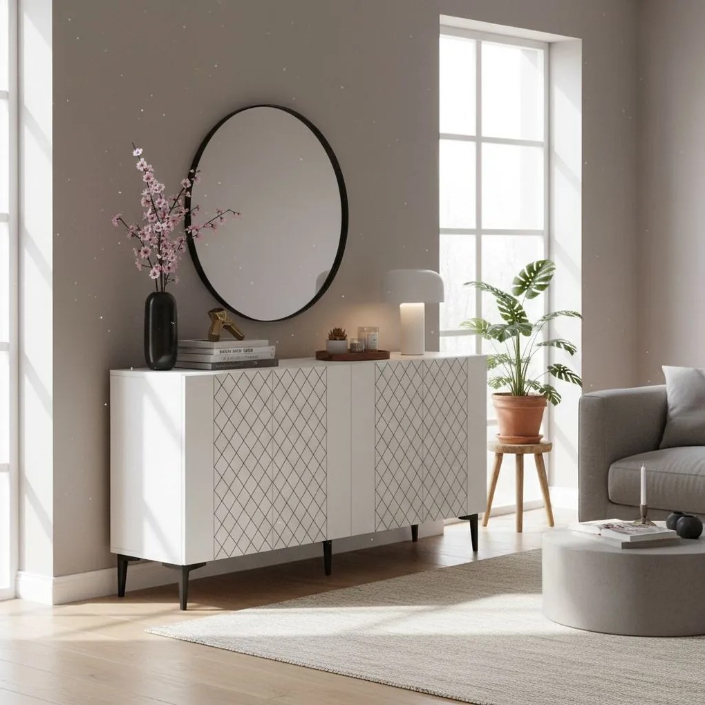 Resso komód, fehér, 150 cm