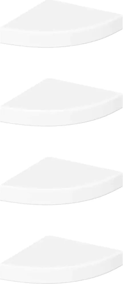 vidaXL 4 db magasfényű fehér MDF lebegő sarokpolc 25 x 25 x 3,8 cm