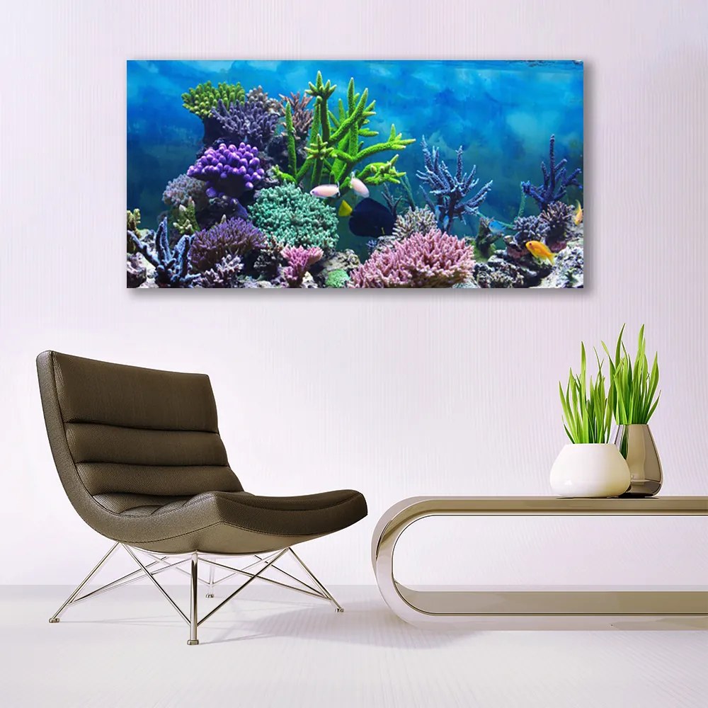 Üvegkép Akváriumi halak a víz alatt 120x60cm
