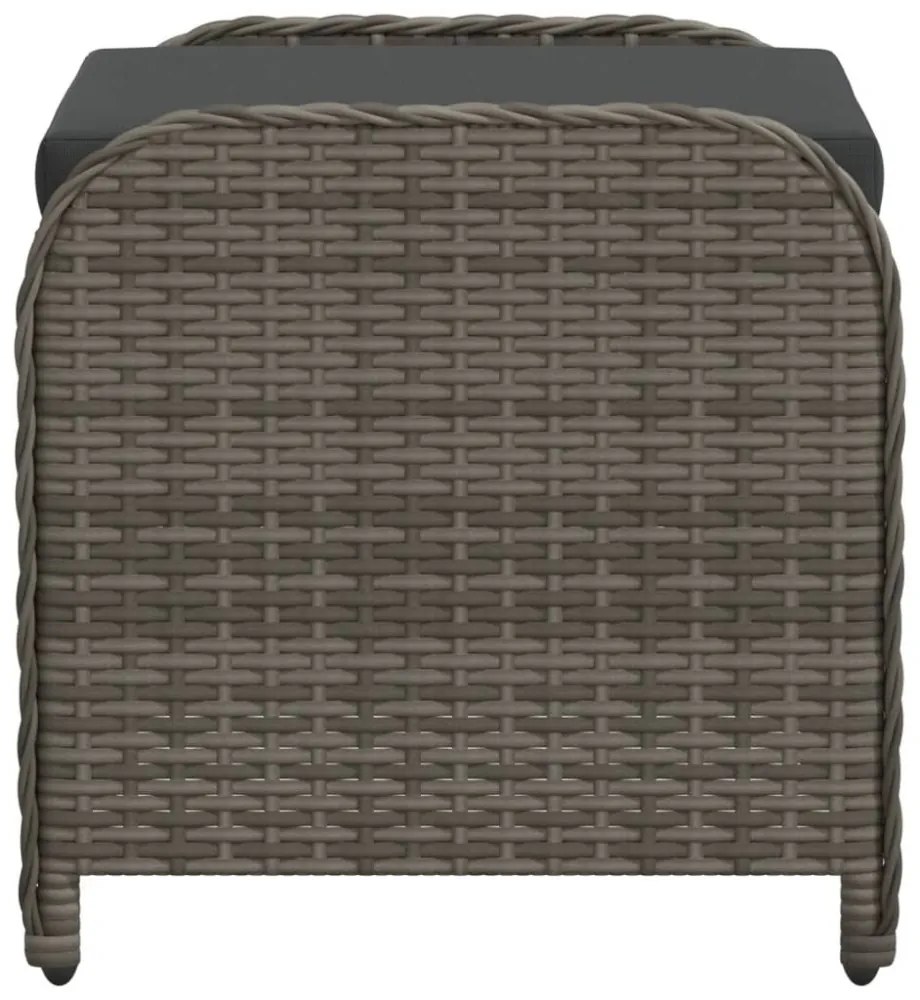 szürke polyrattan kerti szék párnával 58 x 46 x 46 cm