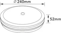 UNIVERSO Mennyezeti lámpa mozgásérzékelővel 29w 3940lm CCT.Kap IP65 fekete D240x52mm