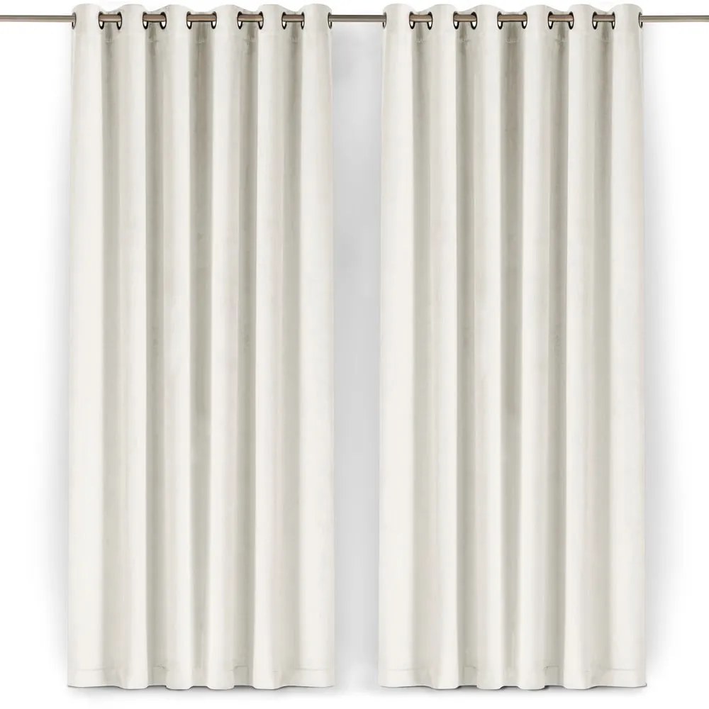 Krémszínű bársony dimout (részleges sötétítő) függöny 200x225 cm Velto – Filumi
