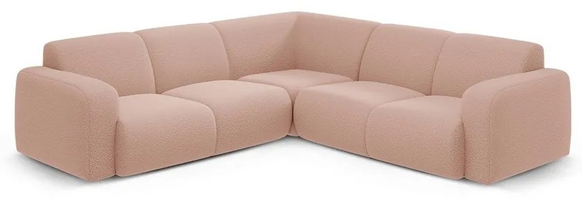 Világos rózsaszín buklé sarokkanapé (variálható-L alakú) Molino – Micadoni Home