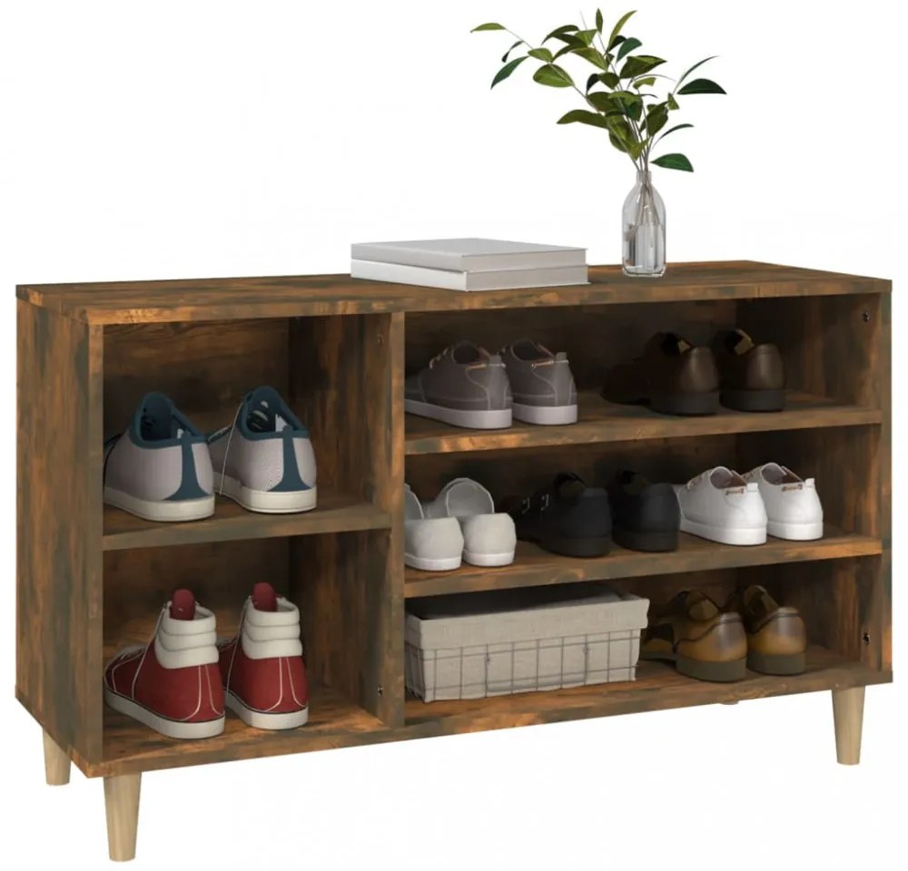 vidaXL füstös tölgy színű szerelt fa cipősszekrény 102 x 36 x 60 cm