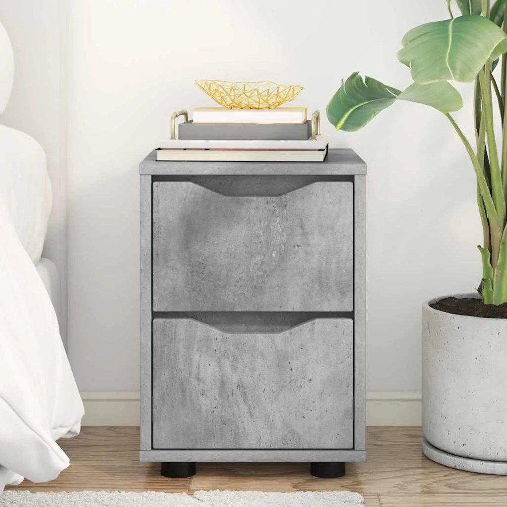 Éjjeli asztal fiókkal Beton Szürke 30,5 x 30 x 43 cm Faanyag