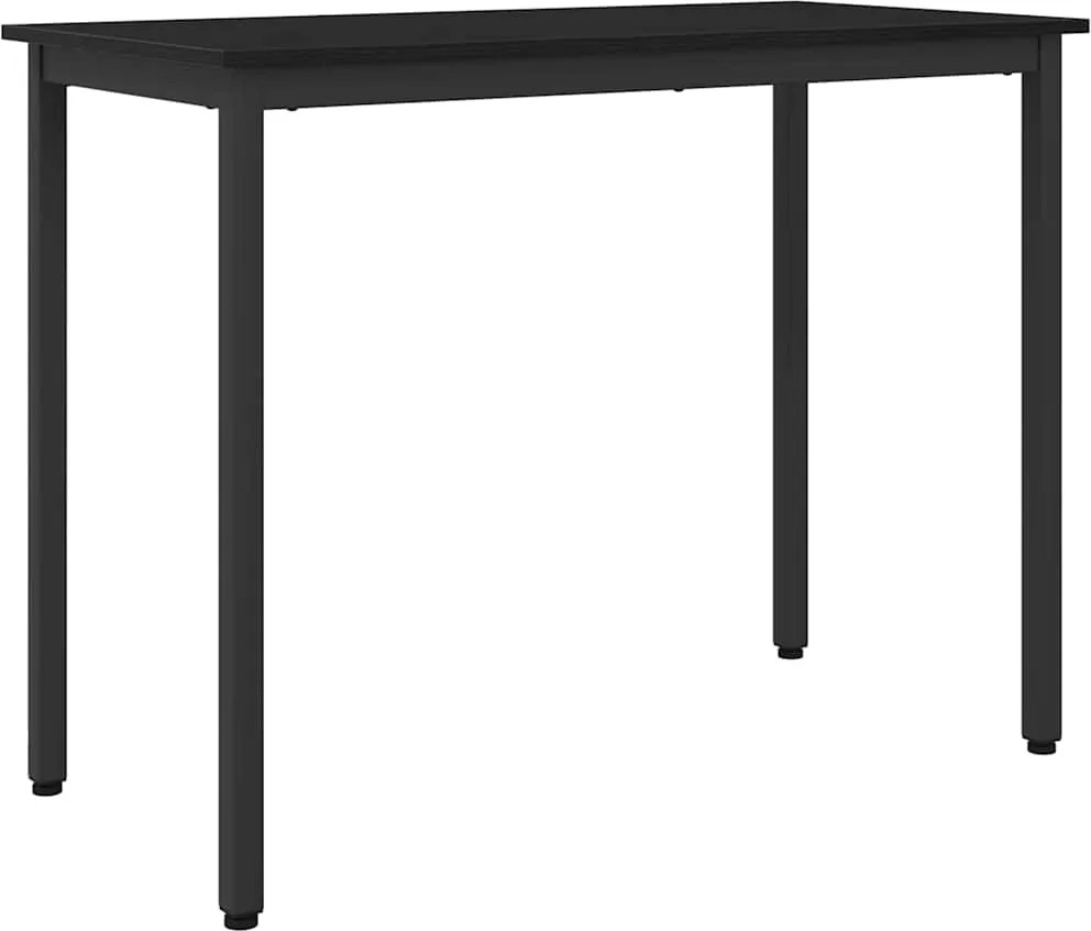 vidaXL asztal Fekete tölgy 100 x 50 x 76,5 cm Műszaki fa és acél