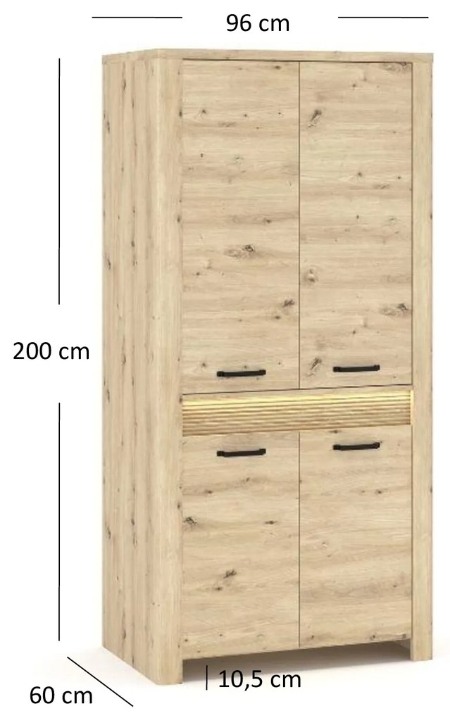 Ruhásszekrény Mindi (artisan tölgy). 1053054